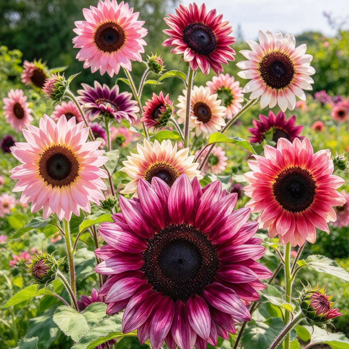 Strawberry Pink Sunflower Seeds – 100 Seeds for Planting