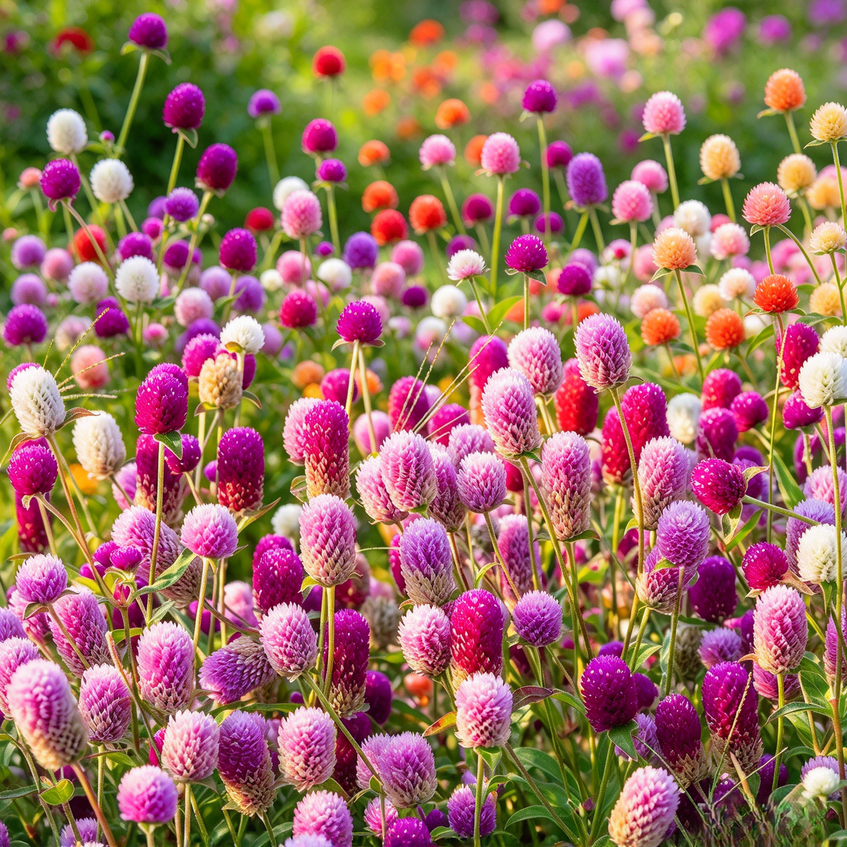 Globe Amaranth Seeds – Mixed Colors, 100 Seeds