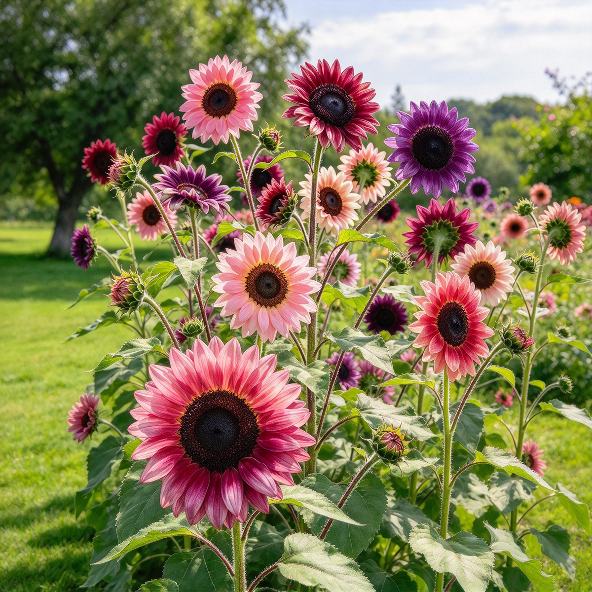 Strawberry Pink Sunflower Seeds – 100 Seeds for Planting