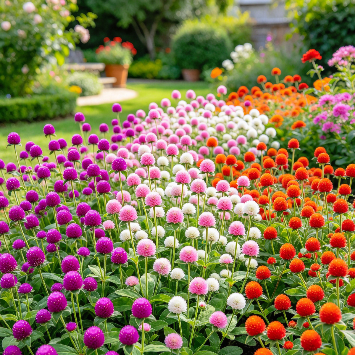 Globe Amaranth Seeds – Mixed Colors, 100 Seeds
