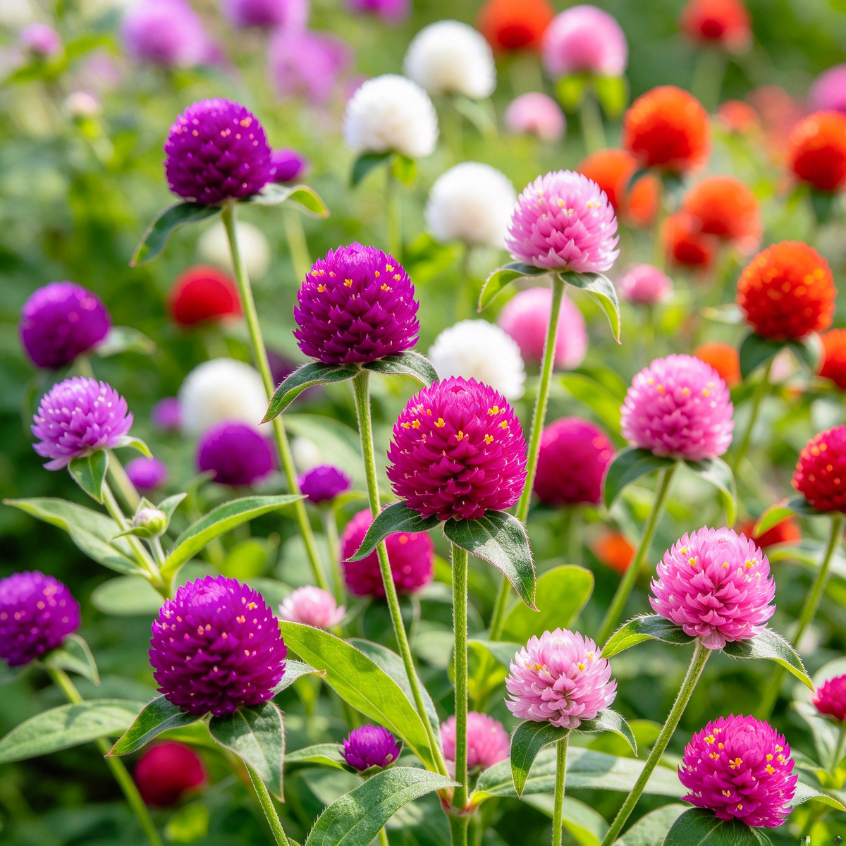 Globe Amaranth Seeds – Mixed Colors, 100 Seeds