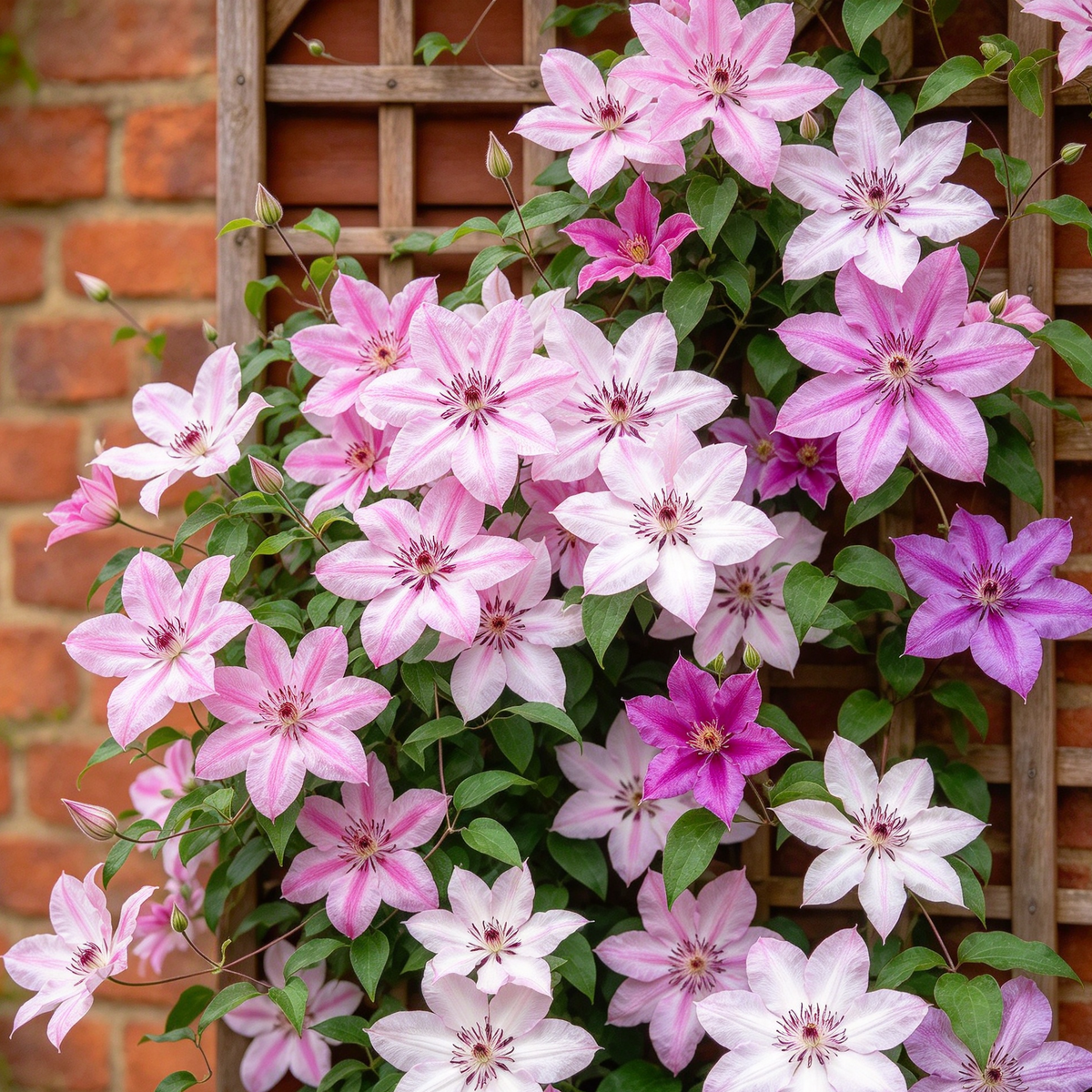 Climbing Clematis Seeds – Purple, Red & Pink Mix, 50 Seeds