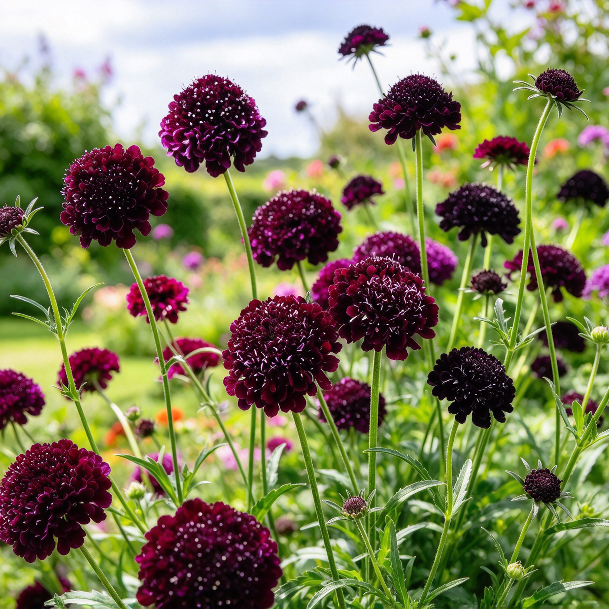 Double Purple Scabiosa Seeds – 100 Pincushion Flower Seeds