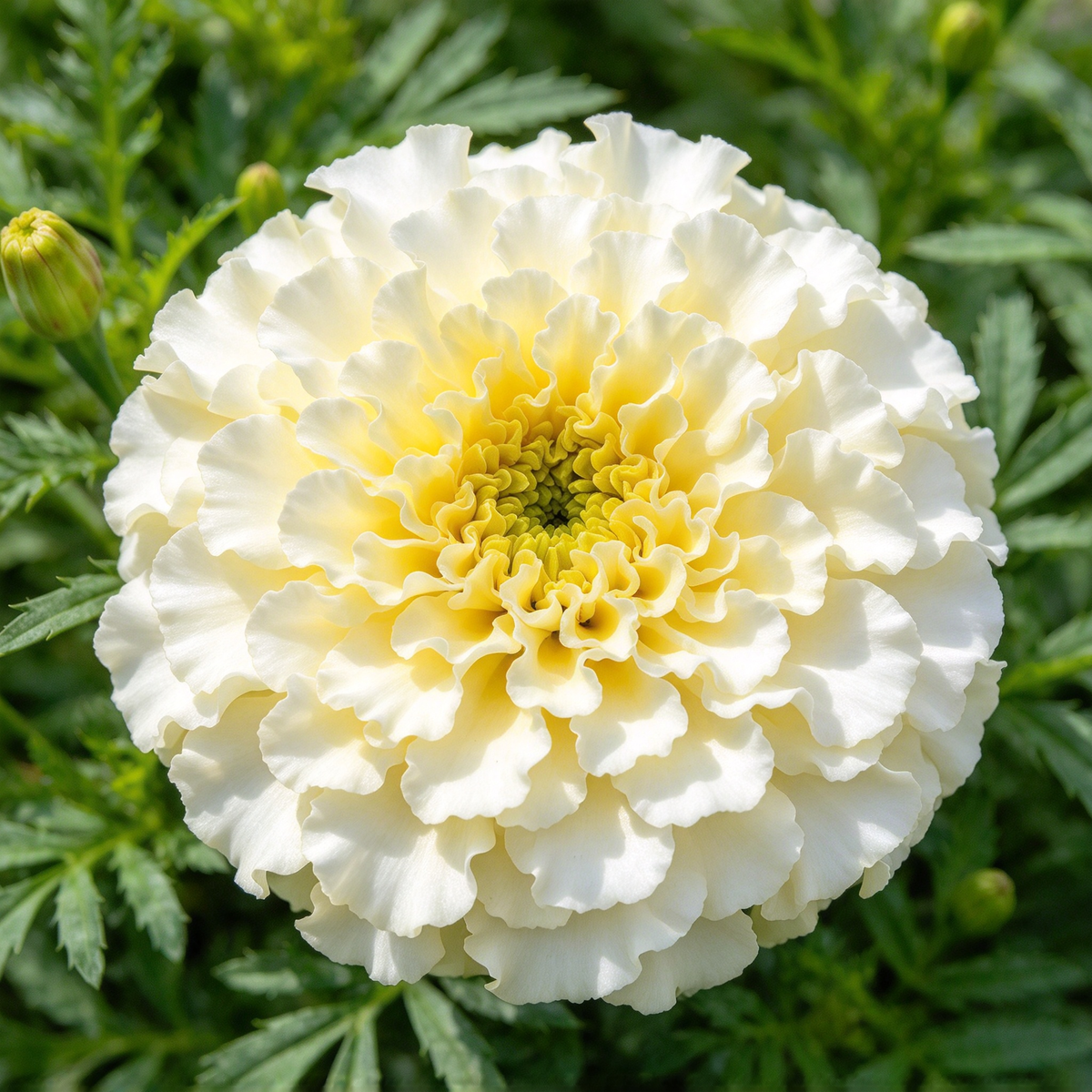Moonlight Marigold Seeds – 100+ Seeds, Creamy White Double Flowers