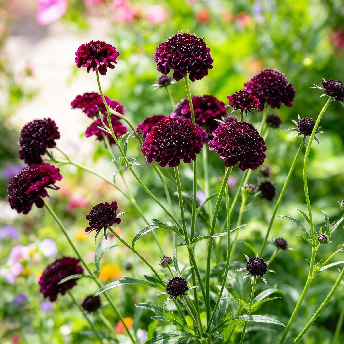 Double Purple Scabiosa Seeds – 100 Pincushion Flower Seeds